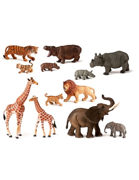 Animales bebés de la selva - 12 uds.