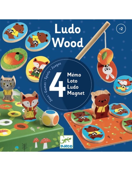 Ludo Wood - 4 jocs en 1