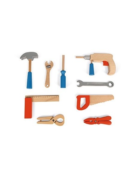 Maletí de 9 eines de fusta