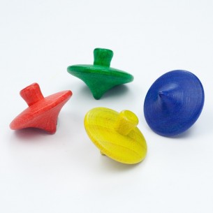 Peonza de madera de colores