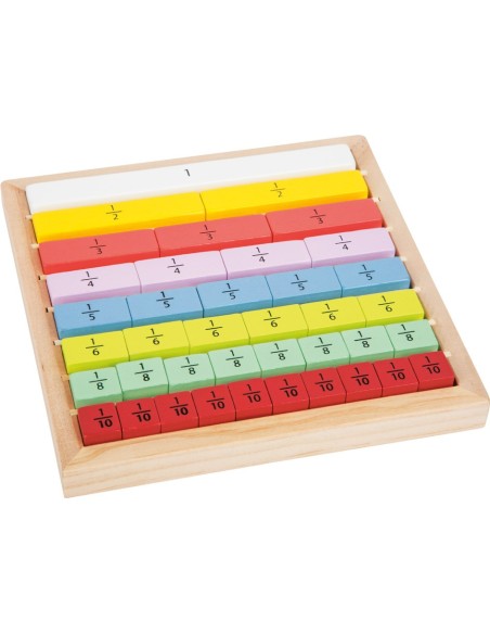 Juego de las fracciones de madera