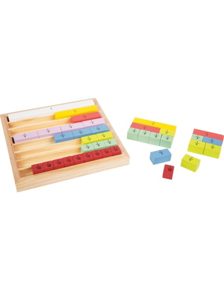 Juego de las fracciones de madera