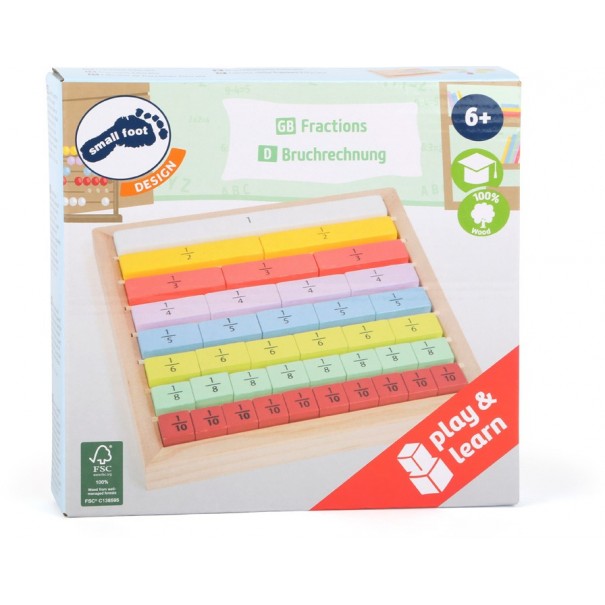 Juego de las fracciones de madera