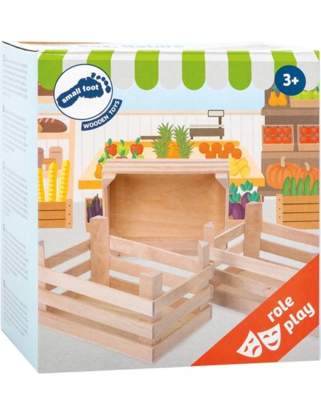 Caja de madera natural - 3 uds.