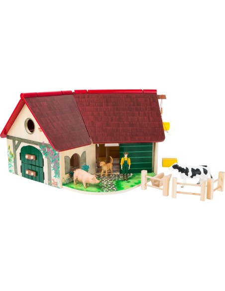 Granja de madera con accesorios