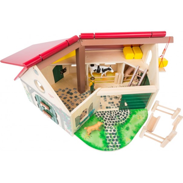 Granja de madera con accesorios