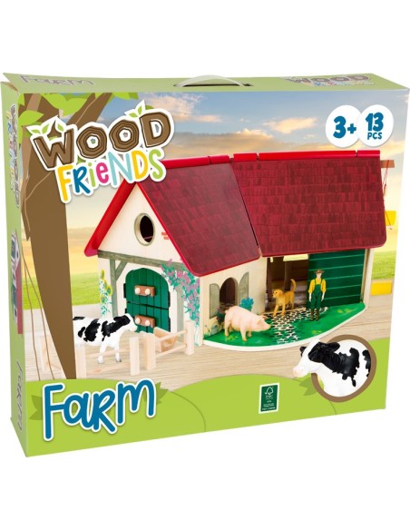 Granja de madera con accesorios