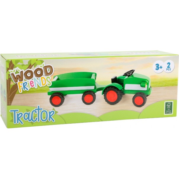 Tractor de madera de juguete