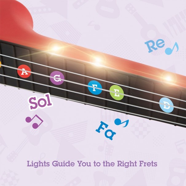Aprende a tocar el ukelele con luces