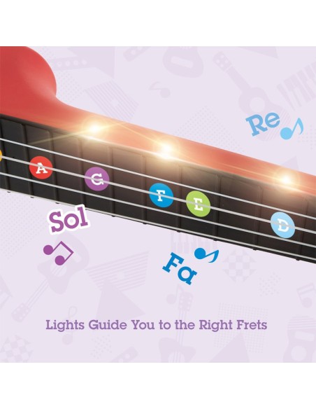 Aprende a tocar el ukelele con luces