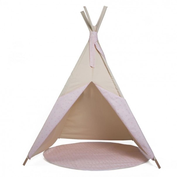 Tipi beige con estrellas rosas