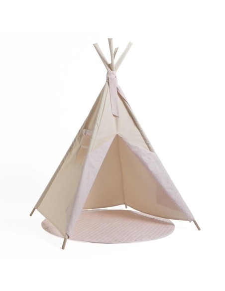 Tipi beige con estrellas rosas