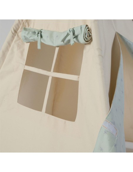 Tipi beige con estrellas verdes