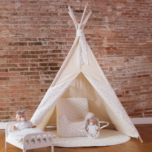 Tipi beige con estrellas blancas
