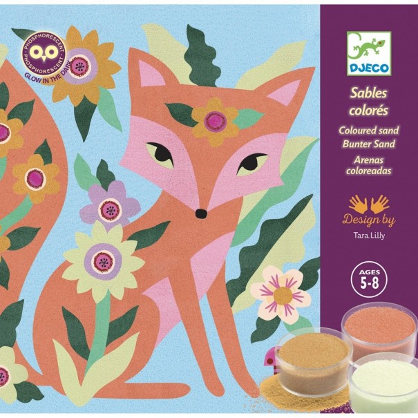 Pintar con arena Zorro