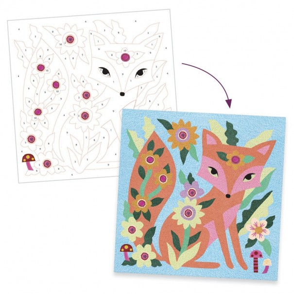 Pintar con arena Zorro