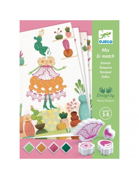 Pintar con tampones - Flower Girls