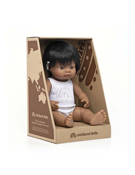 Muñeco bebé con amplificador auditivo - 38 cm