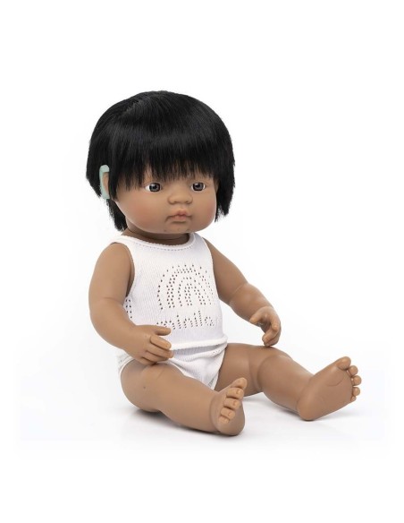 Muñeco bebé con amplificador auditivo - 38 cm