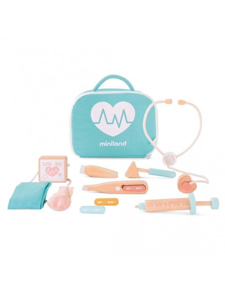 maletí de metge de fusta de joguina