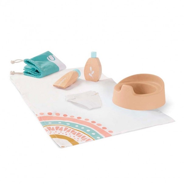 Conjunto de higiene de madera de juguete
