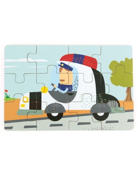 4 puzles Diorama Transportes