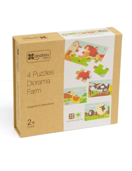 4 puzles Diorama Granja