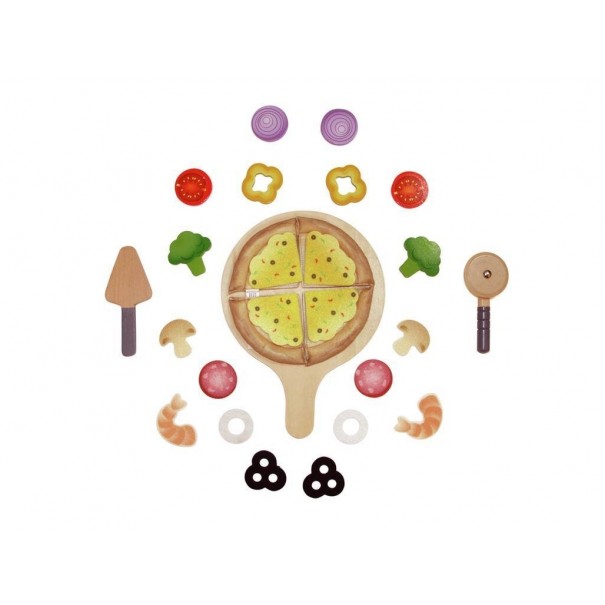 Pizza amb ingredients de joguina