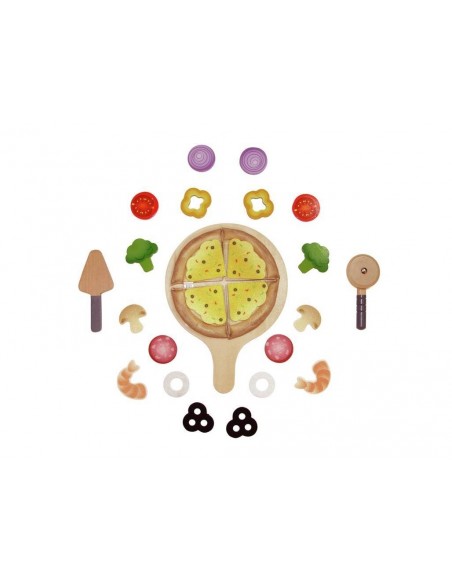 Pizza amb ingredients de joguina