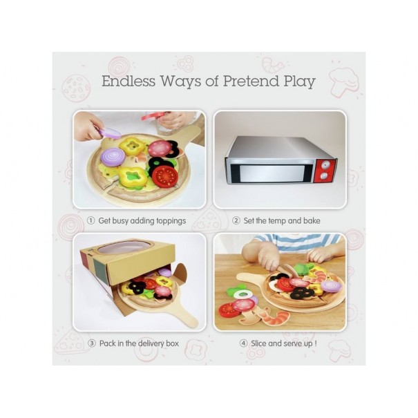 Pizza con ingredientes de juguete