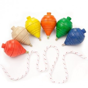 Peonza de madera de colores...