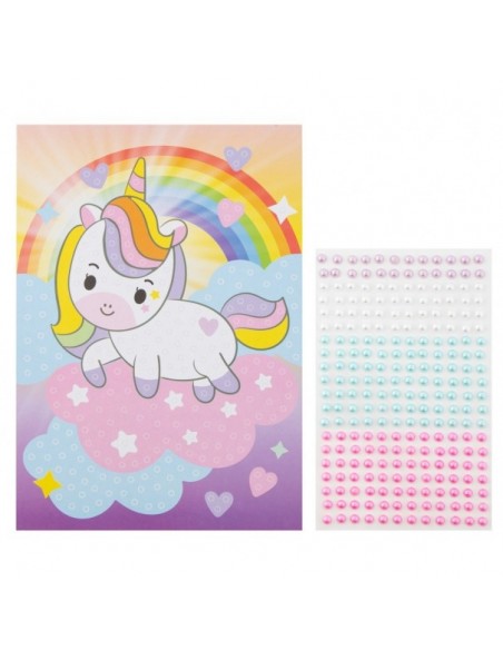 Manualidad con perlas adhesivas