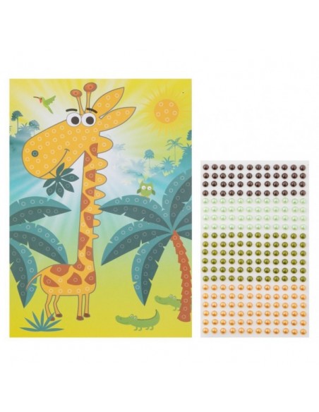 Manualidad con perlas adhesivas