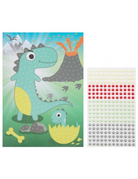 Manualidad con perlas adhesivas