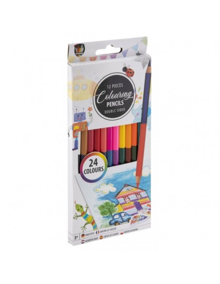 12 lápices de colores de doble punta