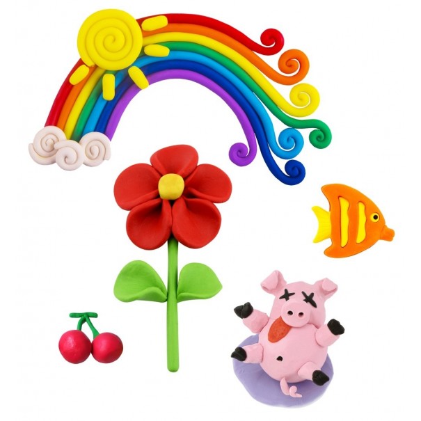 Tiras de plastilina de colores