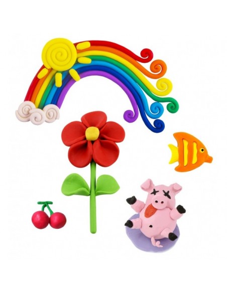 Tiras de plastilina de colores