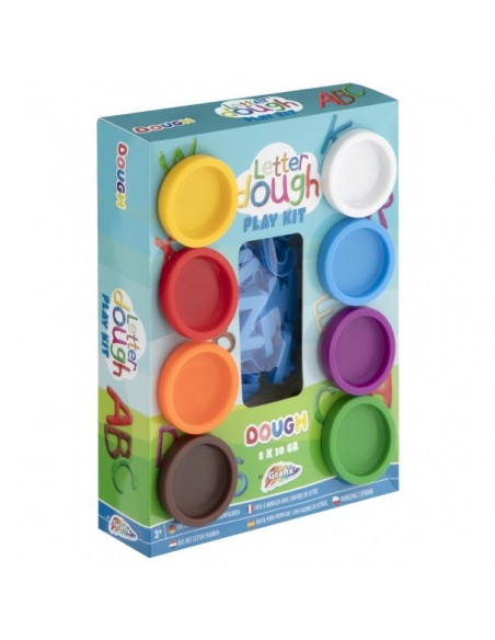 Plastilina de colors amb motlles de lletres