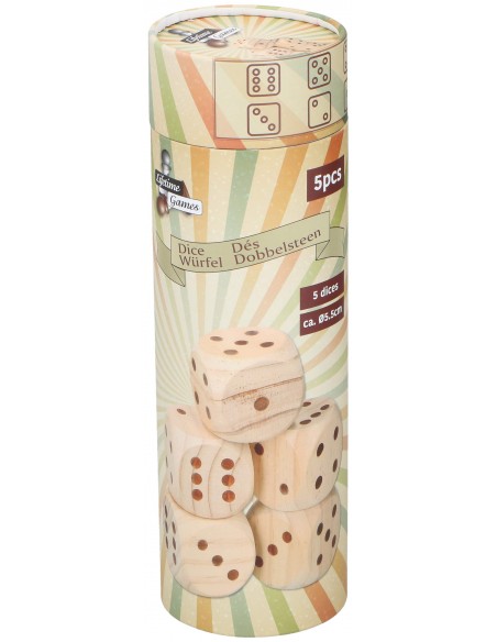 5 dados grandes de madera