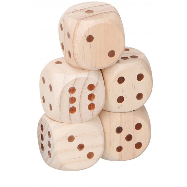 5 dados grandes de madera