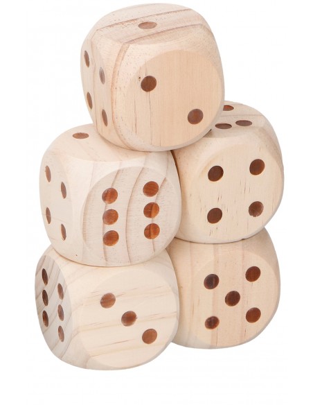 5 dados grandes de madera