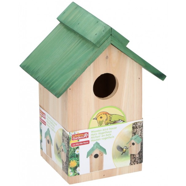 Casita para pájaros de madera pequeña