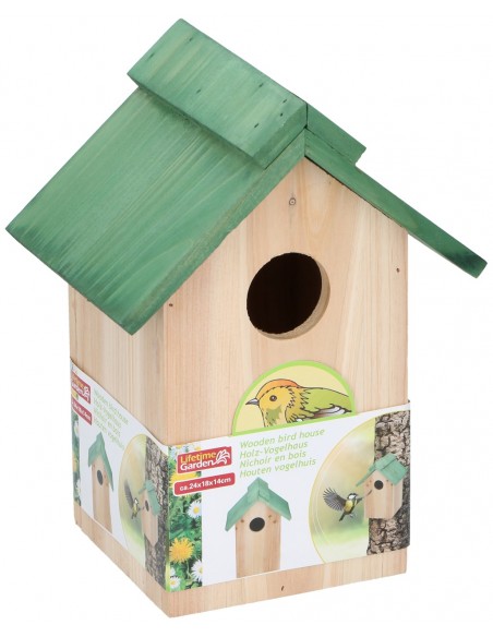 Casita para pájaros de madera pequeña