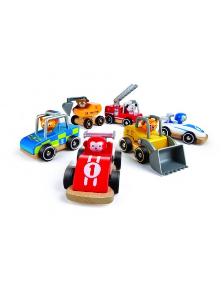 Vehículo de madera de juguete