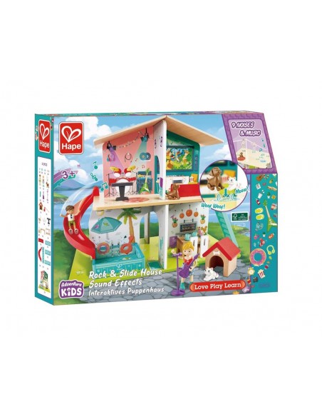 Casa de muñecas tobogán con música rock