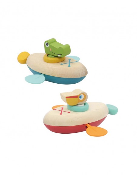 Canoa de agua mecánica con animal