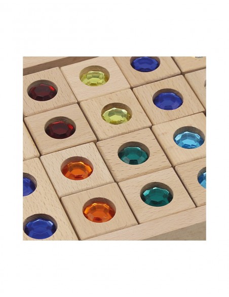 Bloques de construcción con gemas brillantes