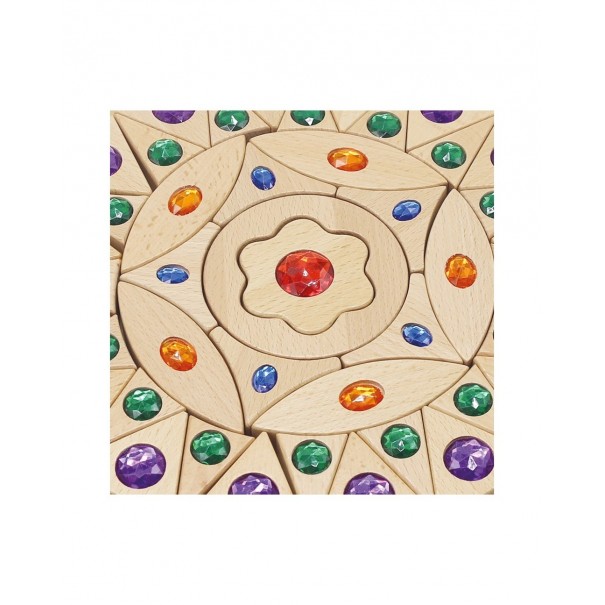 Mandala con gemas de colores