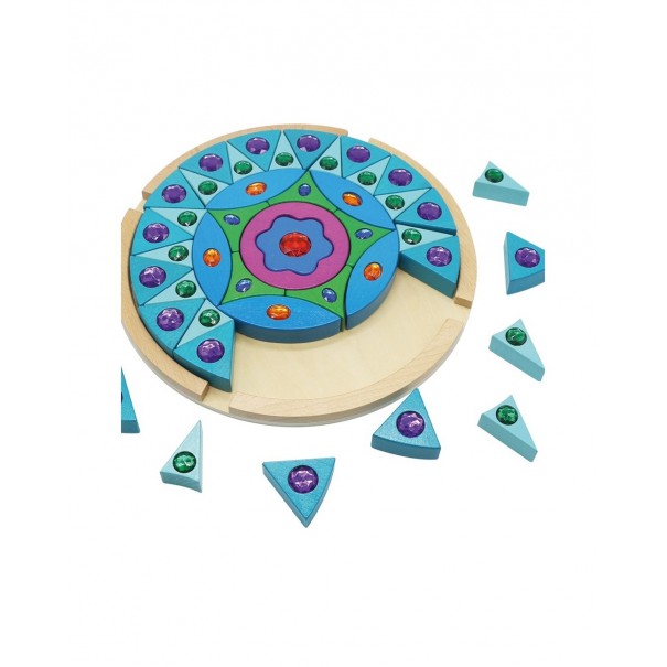 Mandala brillant de fusta