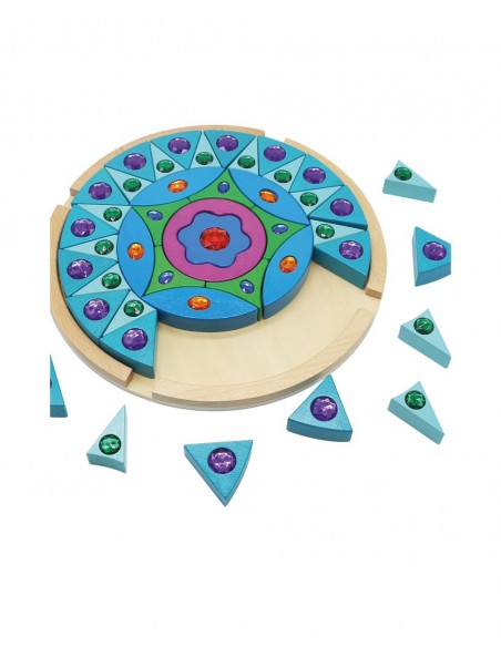 Mandala brillante de madera